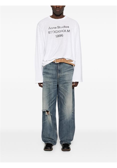 logo tee relaxed fit unisex dusty white ACNE STUDIOS | CL0197DC6